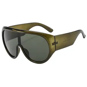 Fashion Oversized Women Sunglasses Retro One Piece Shades Uv400 Men Gradient Sun Glasses