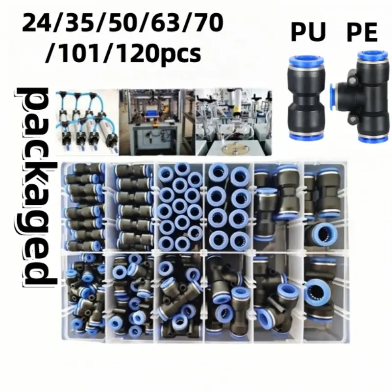 Pneumatic Quick Connectors, Straight Push in Fittings, 1 Set Air Pipe Fittings, Quick Release Adapters, Garden Tool Accessories, Air Hose Connector