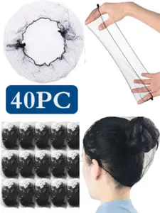 40 Pack Hair Nets 24 Inch Invisible Design for Unisex, Comfortable Lightweight Durable for Wigs, Kitchen Service, Ballet Bun