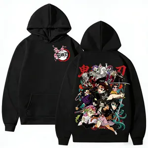 Demon Slayer Shinobu Kochou Graphic Hoodie Kimetsu No Yaiba Anime Spring Warm Pullover Sweatshirt Harajuku Loose Fit Top