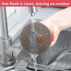 Cast Iron Scrubber, Cast Iron Skillet Cleaner+2 Pan Grill Scrapers Chain Mail to Clean Cast Iron Chain Mail Scrubber Cast Iron Chainmail Scrubber for Cast Iron Skillet (Red)