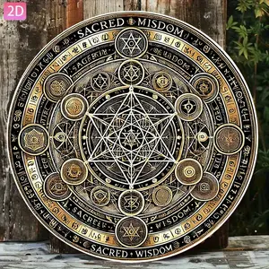 1pc 2D Plane, "Messianic Metatron" Vintage Wall Decor Aluminum Sign Suitable for Courtyard, Garden, Kitchen, Bar, Room, Outdoor, Garage, Club, Coffee Shop, Restaurant, Festival Art Wall Decoration 20* 20cm , Perfect Room Decoration Vintage Metal Sign