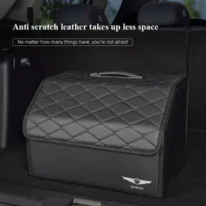 Car Trunk Organizer Box Foldable Storage Bin Leather Suitcase For Genesis G70 G80 G90 GV80 GV70 GV60 GV90 Neolun