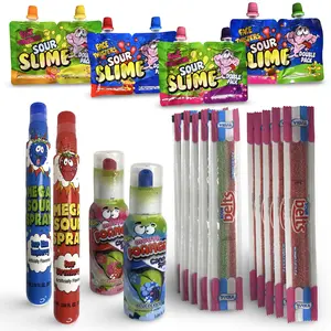 Sour Candy Big Size Candies | Foamer, Spray and Slime Full Sampler With Sour Belts, 18 Pack