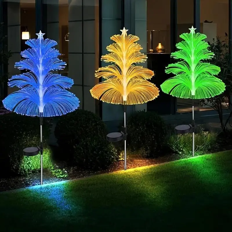 Solar Powered Jellyfish Shaped Fountain Light, Color Changing LED Outdoor Light, Waterproof Decorative Landscape Light For Yard Garden Festival Decora