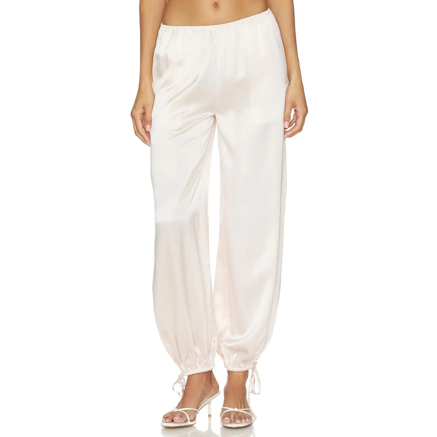 EAVES Dara Silk Pant in Blush