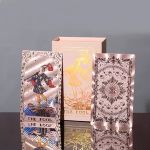 Creative Tarot Cards in Pink-Gold Foil (Gift Box Edition) — Durable PET Material, Complete Full Set, Vividly Printed, The Premier Choice for Divination and Party Games (Includes Illustrated Guidebook)