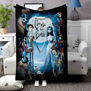 Corpse Bride themed flannel blanket - versatile, warm and comfortable for the sofa, office, travel - a great gift for all seasons