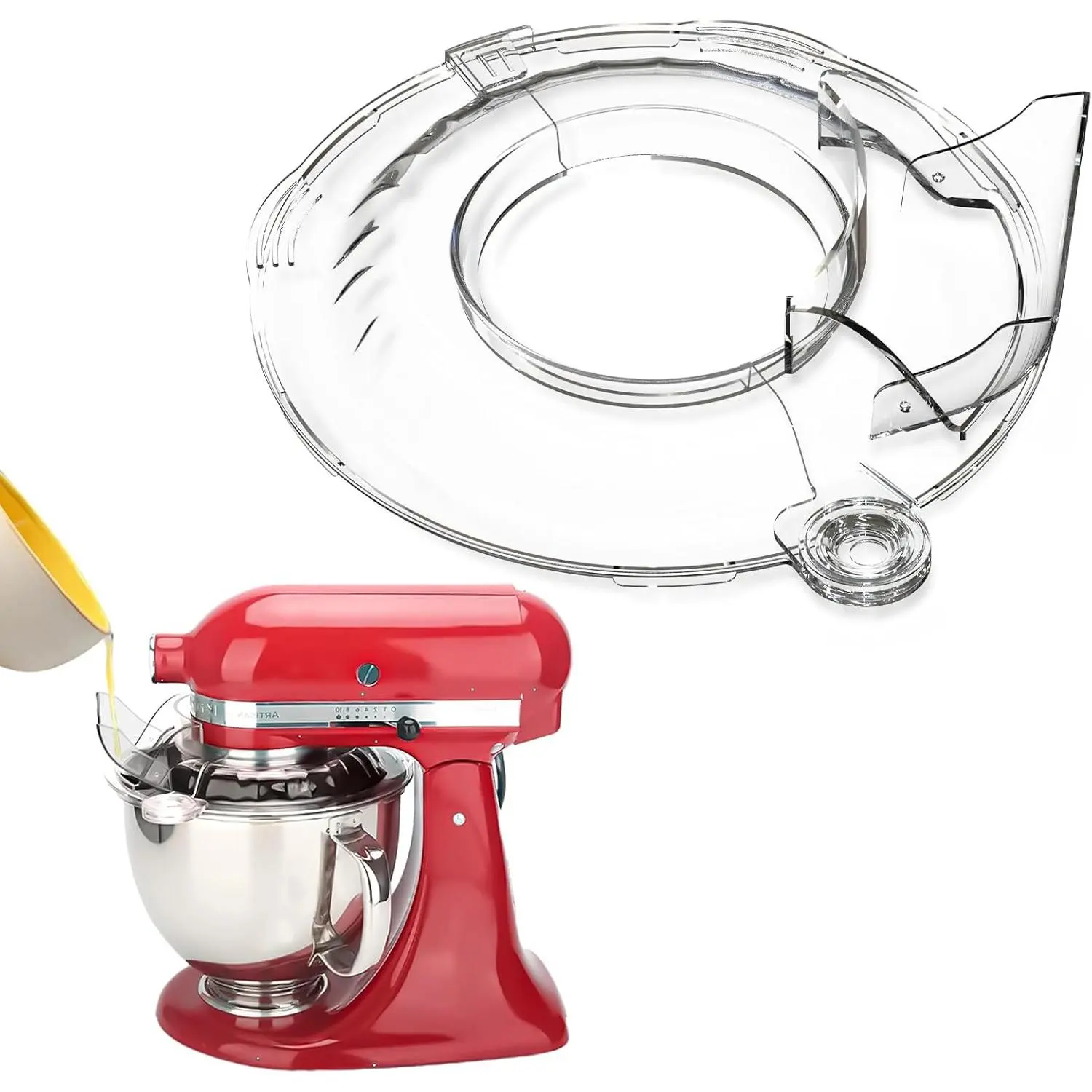 Pouring Shield for  Tilt  4.5-5QT Mixer,Fit for Stainless Steel Bowls (Only), Grade Pouring Shield Mixers Bowl Cover Splash Guard for Kitchen aid Accessories and Attachments,Upgraded