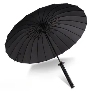 Samurai Sword Stick Umbrella with 16 Iron Ribs, Plastic Handle, Water-Resistant, Durable & Stylish for Sun and Rain Protection