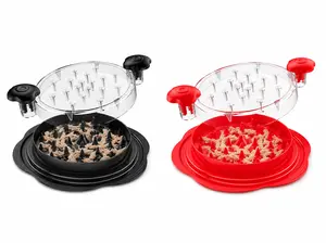 Large Chicken Shredder with Twist Action and Clear Visible Lid, Chicken Breast Grinder & Meat Grinder for Cooked Chicken, Beef and Vegetables, Anti-Slip Ergonomic Handle, BPA-Free Dishwasher-Safe Kitchen Gadget