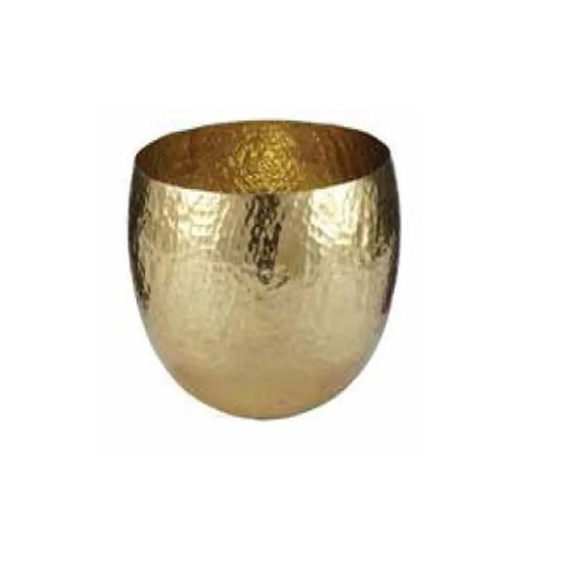Dagan 2540 Hammered Steel Log Bucket with Polished Brass Accents - Home Improvement, Garden Use Freestanding Large Barrel-Shaped Metal Flower Pot, 11 lbs Garden Pots & Planters, Flower Pots & Planters