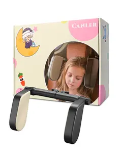 Canler Car Headrest Pillow, 2024 Comfort Upgraded Road Trips Head Neck Support for Kids & Adults - A Perfect Match with Backless Booster Seat for Car Travel Sleeping Accessories
