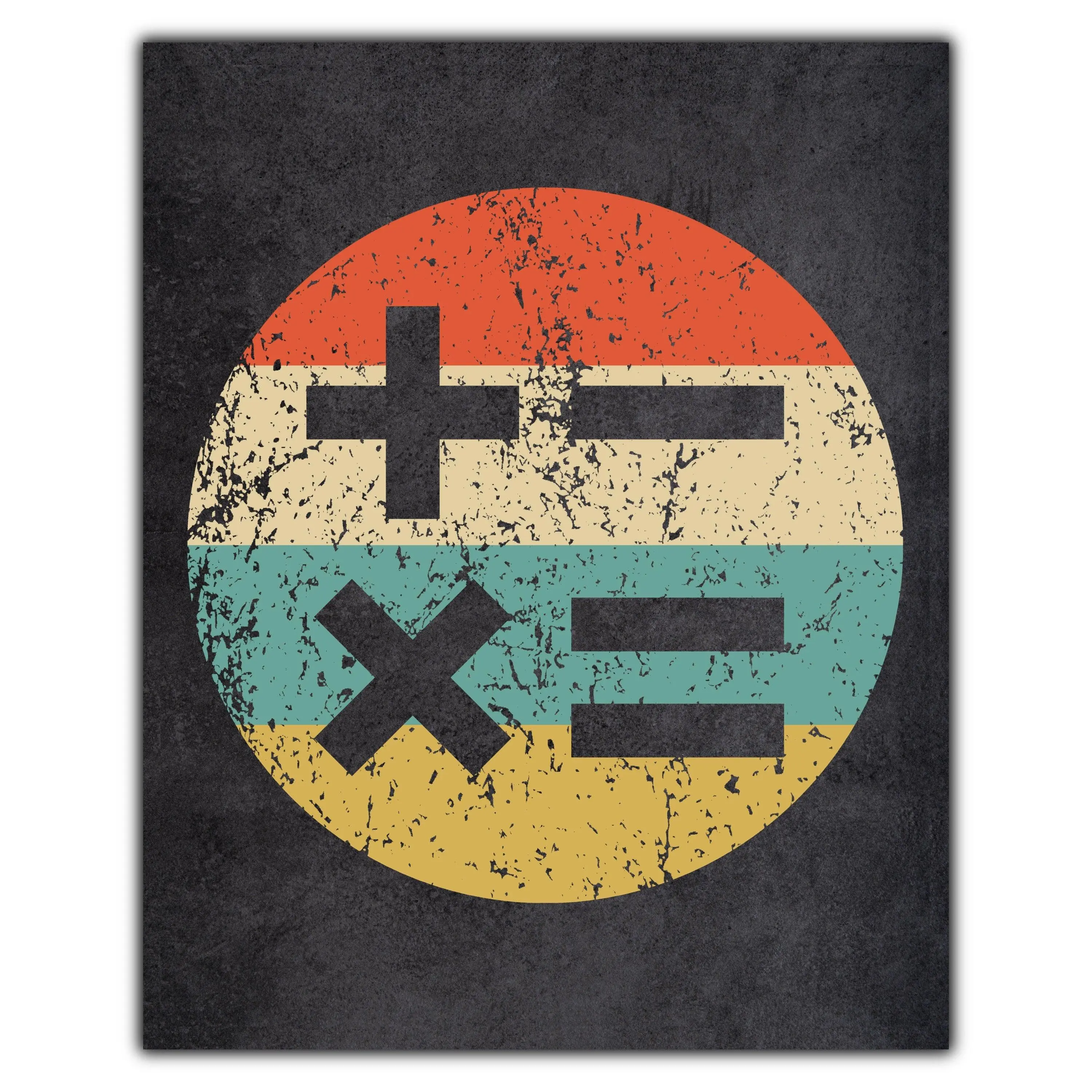 Math Symbols Math Teacher Icon Retro 8"x10" Wall Art Print