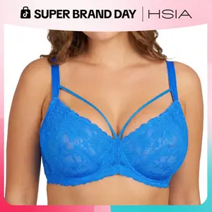 HSIA Pretty In Petals Sexy Lace Comfortable Soft Mesh Wings Non-Padded Comfort Adjustable Straps Unlined Strappy Underwire Women Bra Minimalist Womenswear