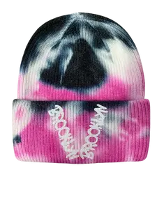 Brooklyn Up N Down Beanie Hat with tie-dye spin.