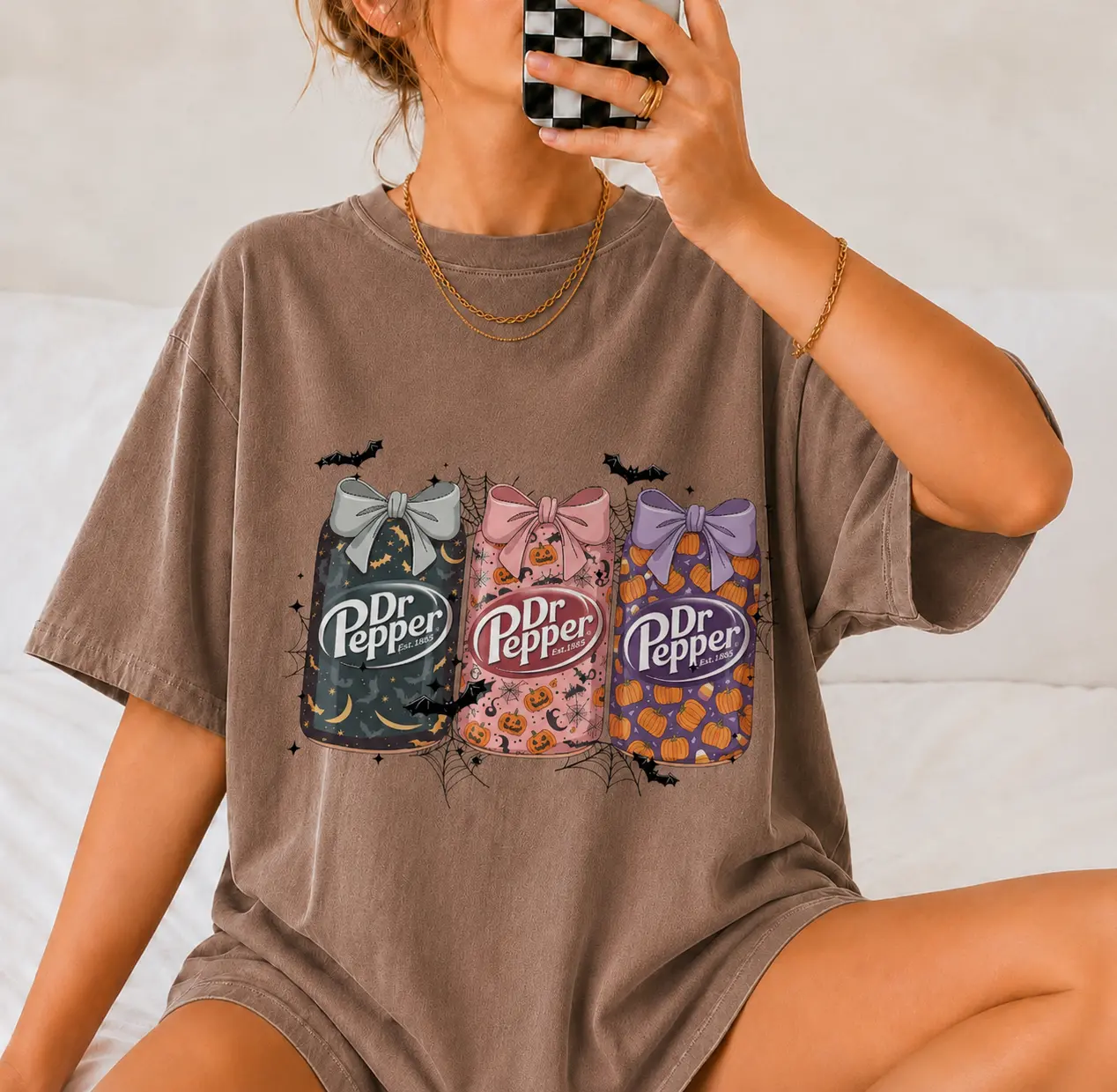 Comfort Colors Halloween Dr Pepper Spooky Soda Shirt, Pumpkin Coquette Bow Spooky Halloween Tee, Soda Lovers Gifts