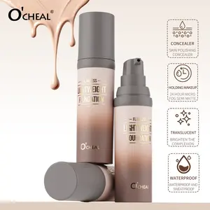 Flawless Lightweight Foundation 40ml - 24H Waterproof Sweatproof, Full Coverage Conceal Brighten Skin，3 Colors With Makeup Sponge，Waterproof Longwear For Daily Makeup，Vegan & Cruelty-Free