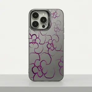 wildflower cases Outline Floral Phone Case iPhone 17 16 15 14 13 12 11 Anti-Drop Protection Cover Shockproof Protector Colorful Silver Phone Case Colorful Silver shockproof phone case Scratch-Resistant iPhone case EDCY0430061M76733