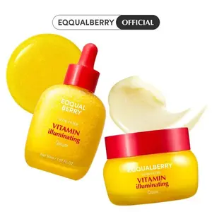 EQQUALBERRY Vitamin Illuminating Duo – Brightening Skincare Ritual with Vitamin C, Niacinamide & TXA | Targets Dark Spots & Uneven Tone | Hydration + Ceramide Barrier Care | Serum 30ml + Cream 50ml