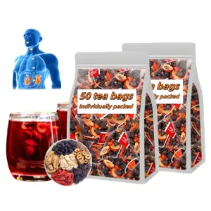 2Packs Kidney Tea Formula Ginseng Five Treasure Tea, Natural Herbal Formula Health Tea for Men & Women Combination Scented Tea RedDate Wolfberry Tea