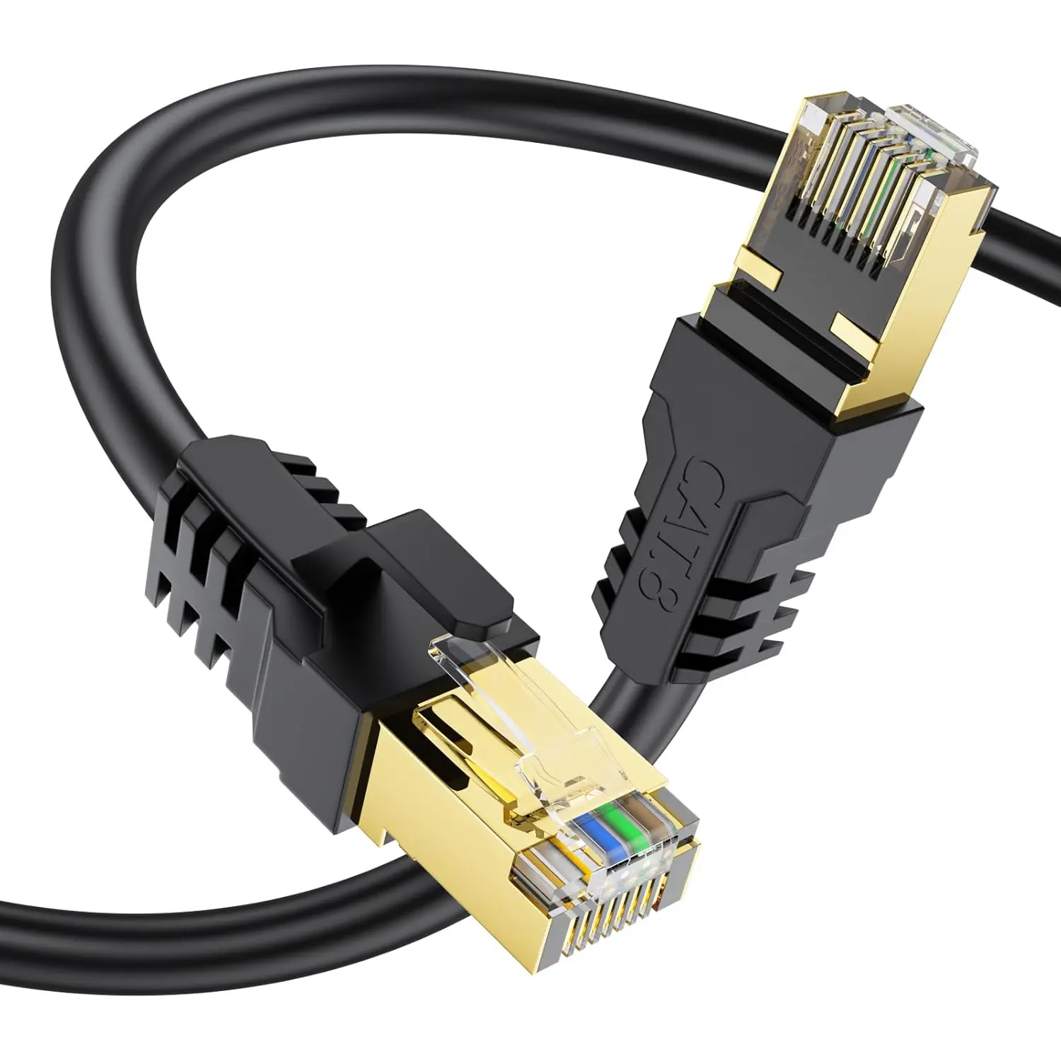 8 Ethernet  6FT 10FT 20FT 40FT 50FT 100FT 150FT,High Speed 40Gbps,2000Mhz,26AWG, Plated RJ45 Connector,for Outdoor&Indoor,for/PC/Modem/Router/Gaming, Than Cat7/Cat6/Cat5