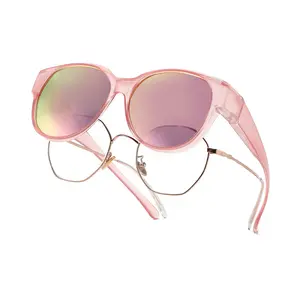 Polarized Fit Over Sunglasses for Women – UV400 Protection, Mirrored Lenses, Oversized Square Frame, Lightweight Eyewear for Driving Outdoor