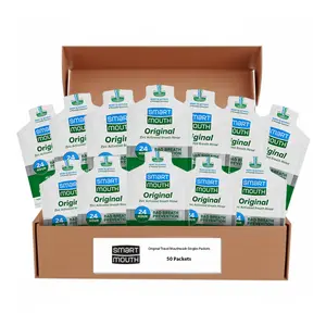 SmartMouth Original Zinc Activated Mouthwash Single Packs - Disposable Mouthwash Packets for Fresh Breath - Eliminates Bad Breath & Odors - Alcohol & Fluoride-Free - Fresh Mint - 10 Count, 5 Pack