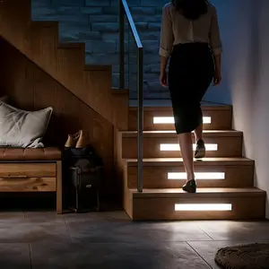 6 Pack Motion Sensor & Light Sensor LED Lights Indoor, Magnetic Wireless Closet Lights Battery Powered, 3 Modes Under Cabinet Lighting for Stairs, Kitchen, Bedroom, 11.8in Cool White