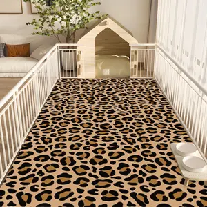 [Pet Mat] XL Dog Crate Pad Washable Mud Mats For Dogs Non-Slip Pet Training Mat Leopard Print Wild Animal Design Dog Water Bowl Mat Cat Feeding Mat - Dog Lover Gifts For Women