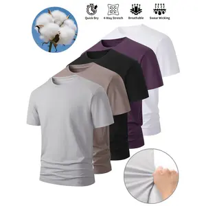 Men's summer sports and casual pure color fashion short-sleeved shirt T-shirt