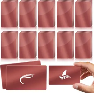 Weparmeety 100 Pcs Metal Engraving Blanks Aluminum Sheet Laser Engraving Business Card Multipurpose DIY Gift Cards 86 X 54 X 0.21 Mm (Rose Gold) weparmeety