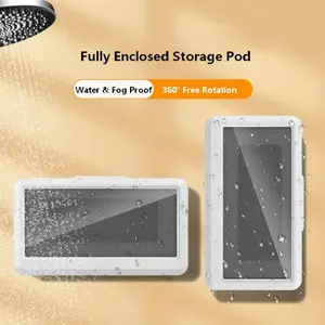 Waterproof Phone Mount for Shower | 360° Rotating No-Drill Adhesive Smartphone Holder for TikTok, YouTube & Music | Fog-Proof Bathroom & Kitchen Entertainment Box 📱🚿 #ShowerTunes