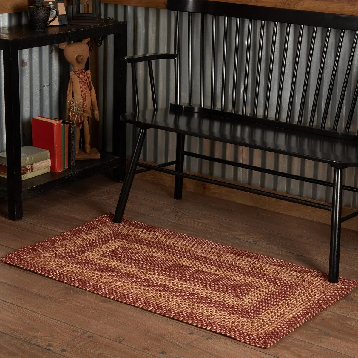 Bedford Burgundy Tan Collection Jute Rugs - Rectangle