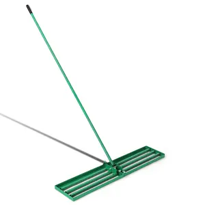 Lawn Leveling Rake for Smoothing Topsoil and Fertilizer - Heavy-Duty Rustproof Iron, 180° Adjustable Angle, Effort-Saving Long Handle