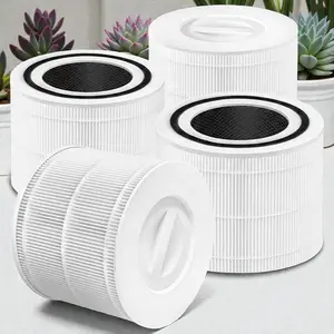Core 300 Replacement Filter 3-in-1 H13 True HEPA Compatible with Core 300 300S P350 VortexAir 4-Pack White Air Purifier Filter
