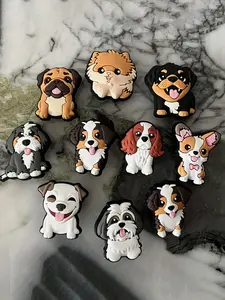 Cute Cartoon Tibetan Mastiff Pomeranian Beagle Pug Shoe Charms, DIY Removable PVC Durable Set, Daily Wear Birthday Party Valentine's Gift