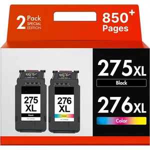 PG-275XL/CL-276XL Works for Cannon 275 and 276 Ink Cartridges for  Ink 275 and 276 275XL 276XL for PIXMA TR4722 TS3720 TS3722 TR4700 TR4720 TS3700 TS3522 TS3520 TS3500 TR4723 TR4725 (2-Pack)