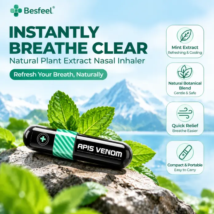 Mint Nasal Inhaler Stick with Menthol, Peppermint & Eucalyptus Essential Oil Blend, Cooling Aromatherapy Nose Stick for Fresh Sensation, Focus & Energy, Portable Pocket Inhaler for Daily Wellness, Travel & On-The-Go Use