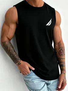 Men's Geometric Print Vest, Slim-Fitting Casual Top, Ideal for Summer Outdoor Activities, Beach, Fishing, Vacation, Comfortable and Stylish