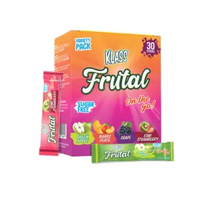 Arbol Frutal Powdered Drink Mix Variety Pack: Green Apple, Mango Peach, Grape, and Kiwi Strawberry (30 Stick Packs) - Frutal On-The-Go!
