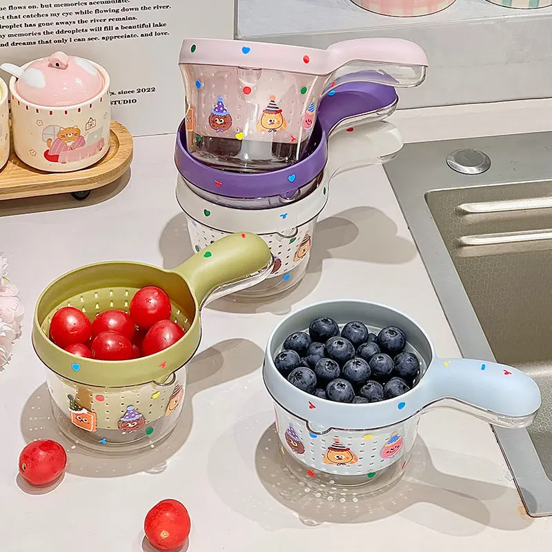 Handheld Double Layer Kitchen Drain Basket