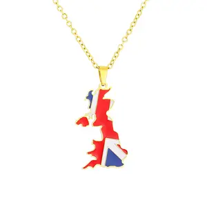 British map pendants necklace Unisex Everyday wear jewelry Map pendant necklace Couple jewelry Creative map necklace