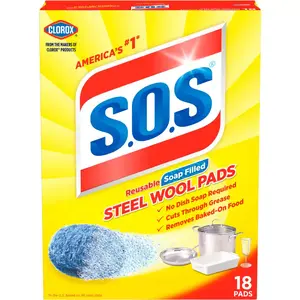 Steel Wool Soap Scouring Pads (18-Pack) S.O.S S.O.S S.O.S