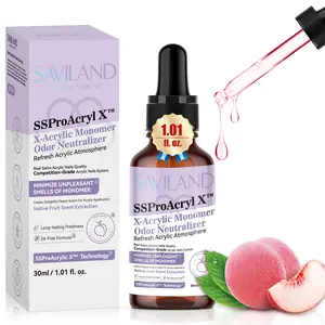 SAVILAND Monomer Odor Neutralizer 30ml Peach Scent Drops Eliminates Monomer Smell for Acrylic Nails Ideal for Salon or Home Use with Dropper