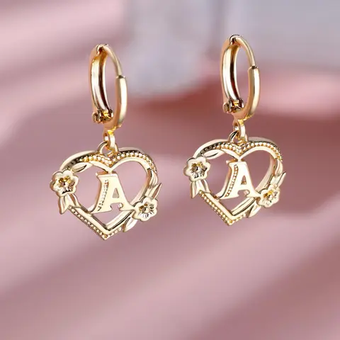 Mother's Day Gift Heart & Letter & Flower Design Dangle Earrings (1 Pair), Casual Fashion Jewelry for Party & Daily Clothing Decor, Trendy All-match & Exquisite Jewelry Gifts for Birthday, Trendy Jewellery Accessories Love Heart Earring
