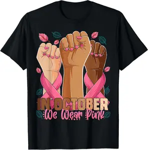 Unisex Breast Cancer Awareness Month In October We Wear Pink 2024 T-Shirt"3XL 4XL 5XL" Large size