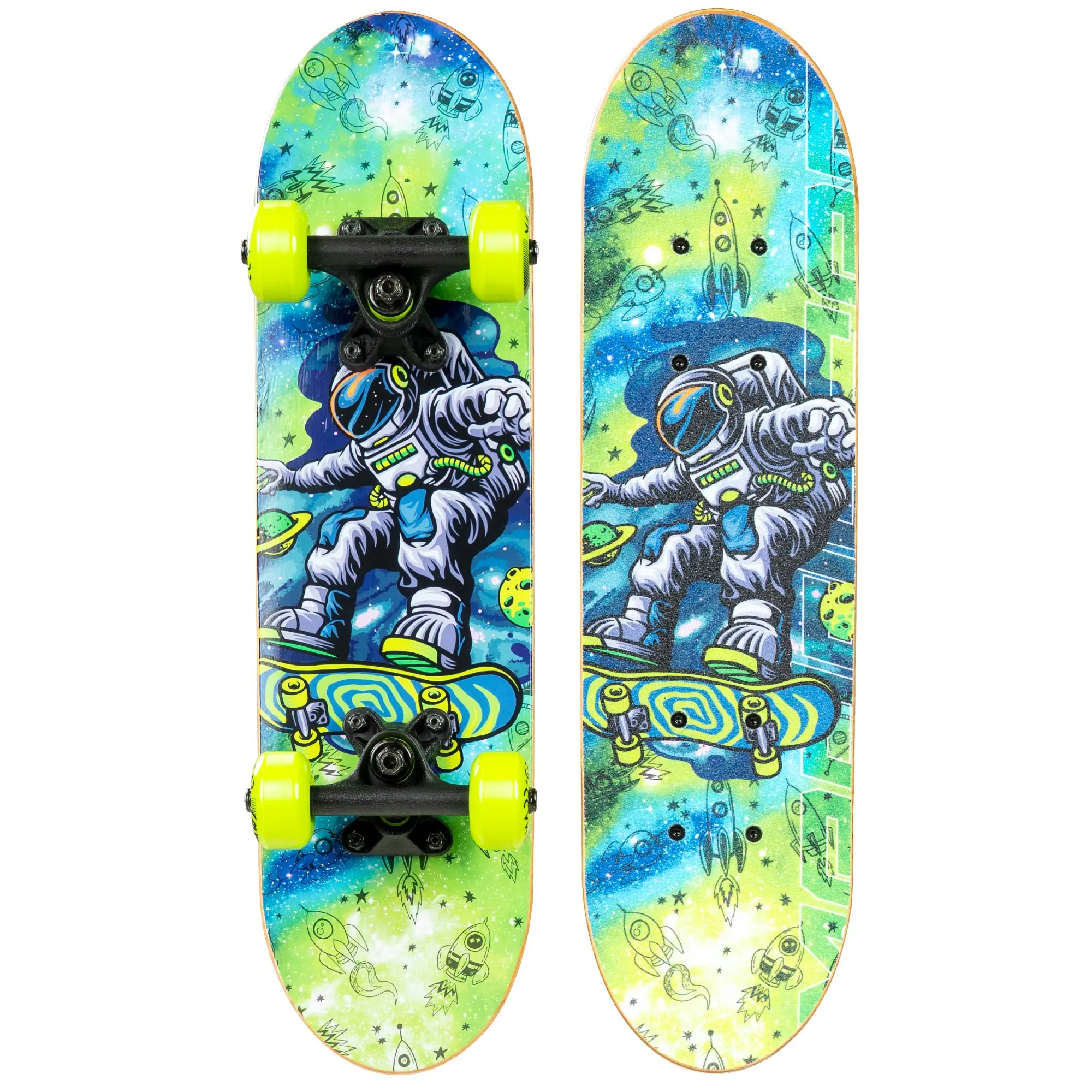 Madd Gear 22" Locker Board Mini Cruiser Skateboard for Kids & Teens, 7-Ply Maple Deck, 50mm Wheels, ABEC-5 Bearings, 3.75" Composite Trucks, Portable Beginner Skateboard, Galactic Shred