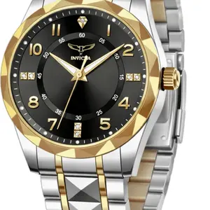 69024 - Invicta Specialty I Men’s Quartz Wrist Watch - 41mm, Round Watch Face, Luminous, Gold & Stainless Steel band # 42, Unique Gifts for Man