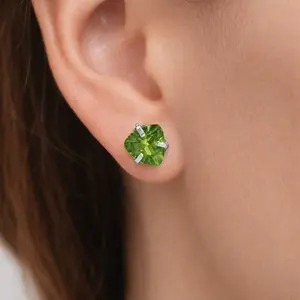 Peridot Stud Earrings (Sterling Silver)